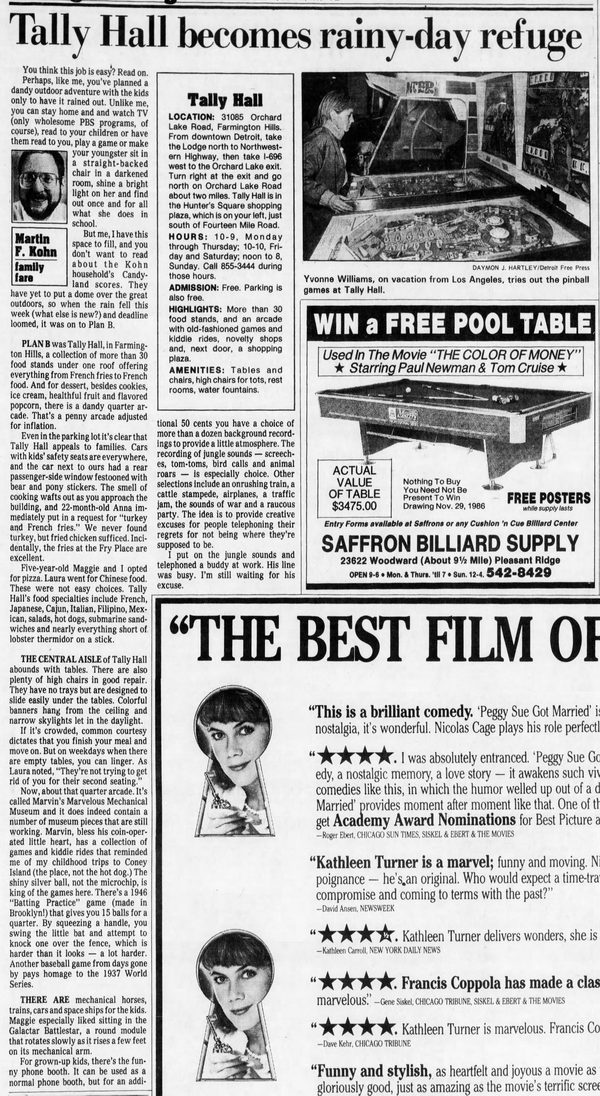 Tally Hall (Hunters Square) - October 1986 Article (newer photo)